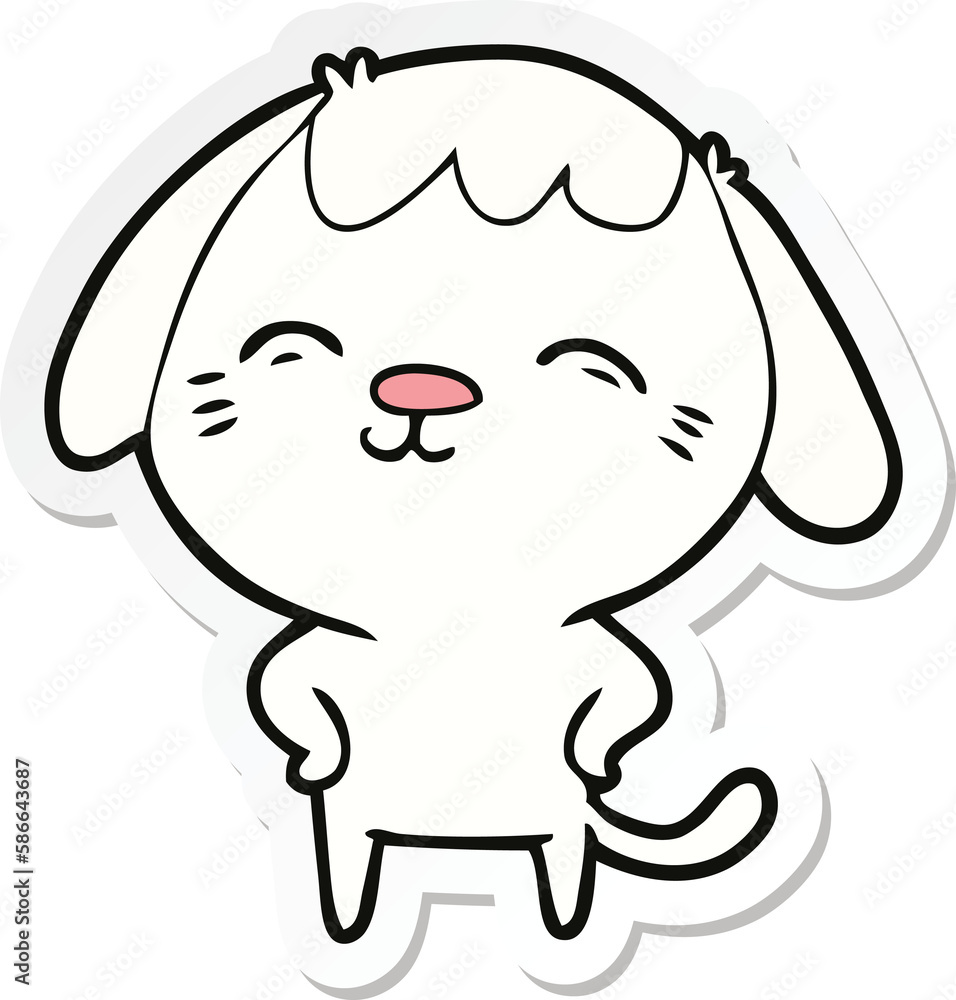 sticker of a happy cartoon dog sticker of a happy cartoon dog