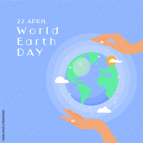 World earth day concept  hands holding globe