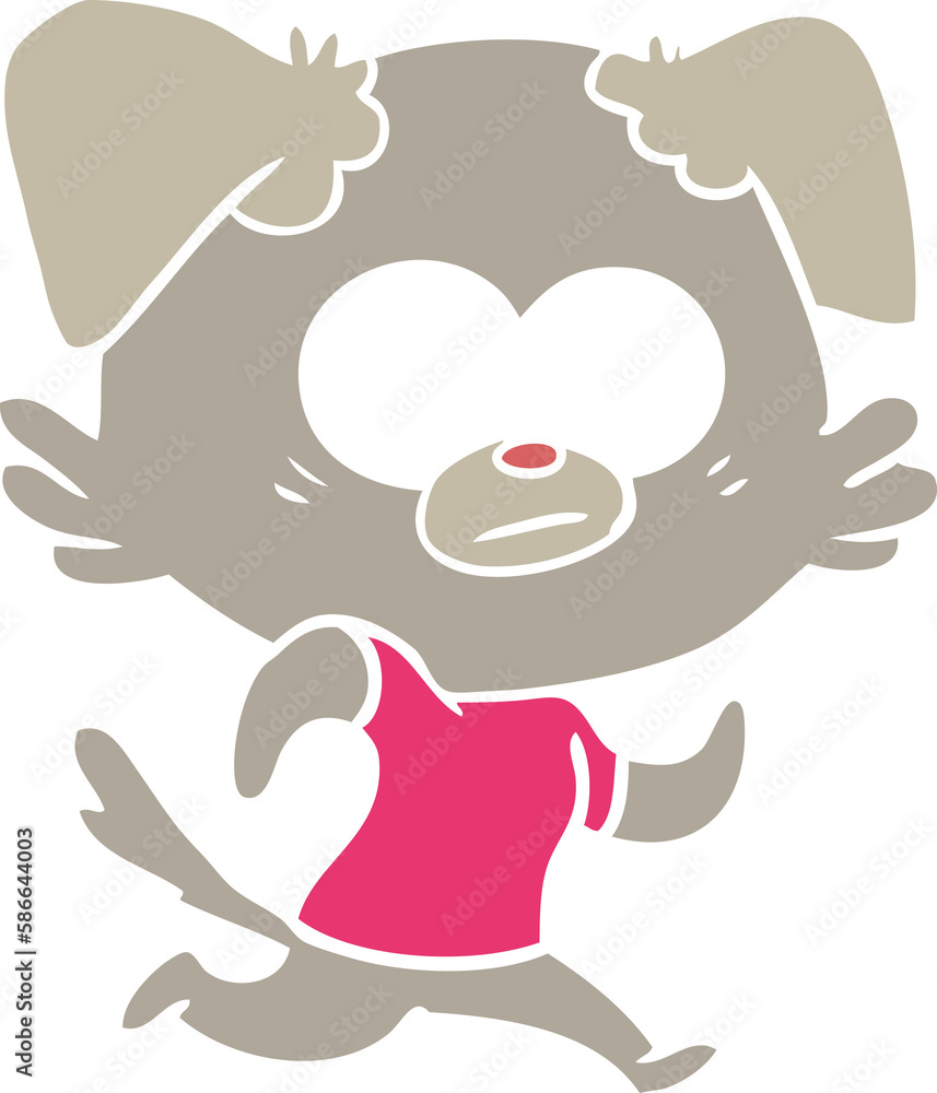 nervous dog flat color style cartoon nervous dog flat color style cartoon