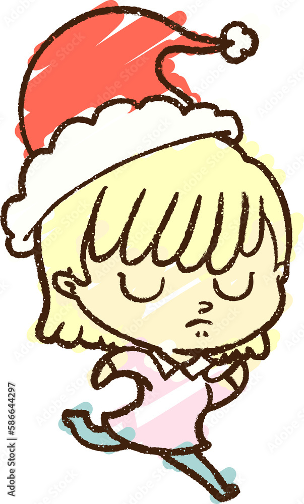 Christmas Woman Chalk Drawing Christmas Woman Chalk Drawing
