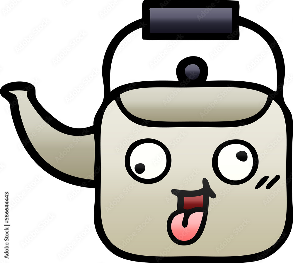 gradient shaded cartoon kettle gradient shaded cartoon kettle