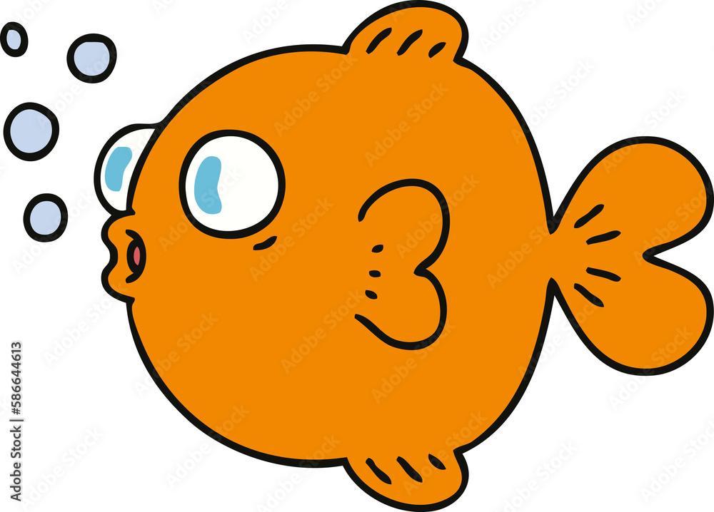 Fototapeta premium quirky hand drawn cartoon fish