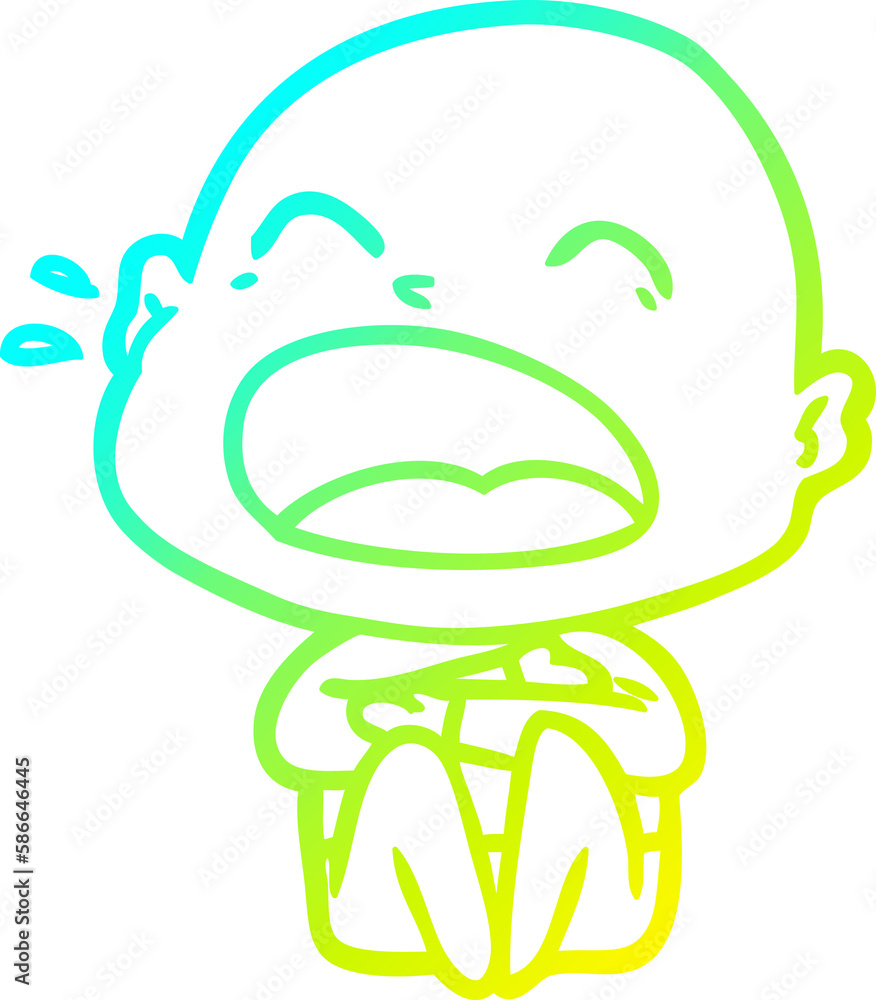 cold gradient line drawing cartoon shouting bald man cold gradient line drawing cartoon shouting bald man