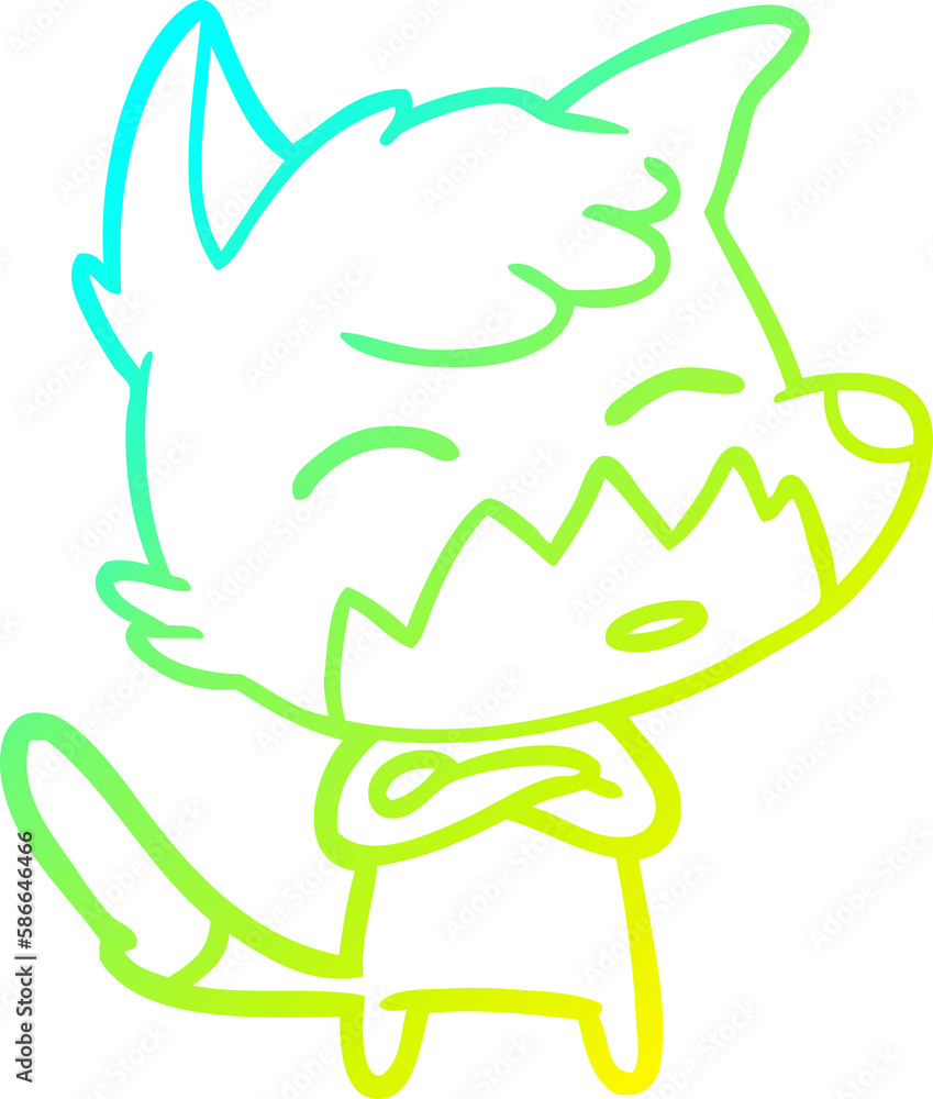 cold gradient line drawing cartoon fox cold gradient line drawing cartoon fox