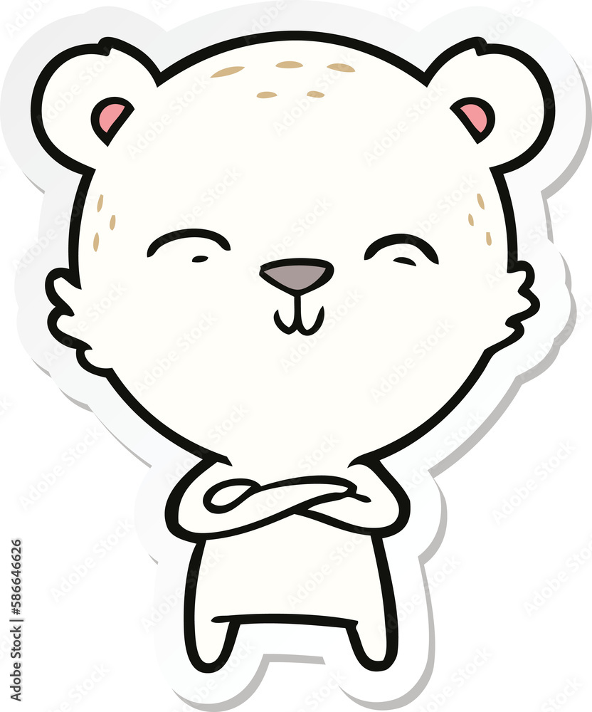 sticker of a happy cartoon polar bear sticker of a happy cartoon polar bear