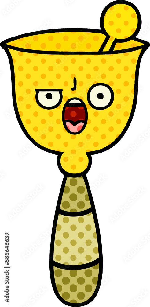 Obraz premium comic book style cartoon school bell