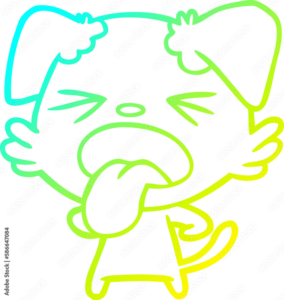 cold gradient line drawing cartoon disgusted dog cold gradient line drawing cartoon disgusted dog