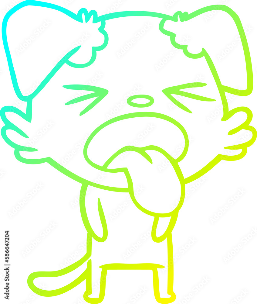 cold gradient line drawing cartoon disgusted dog cold gradient line drawing cartoon disgusted dog