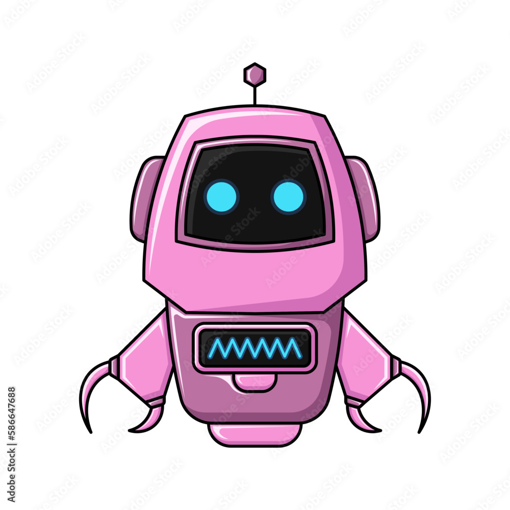 cute vector illustration robot pink design. a modern illustration of robot design cute vector illustration robot pink design. a modern illustration of robot design