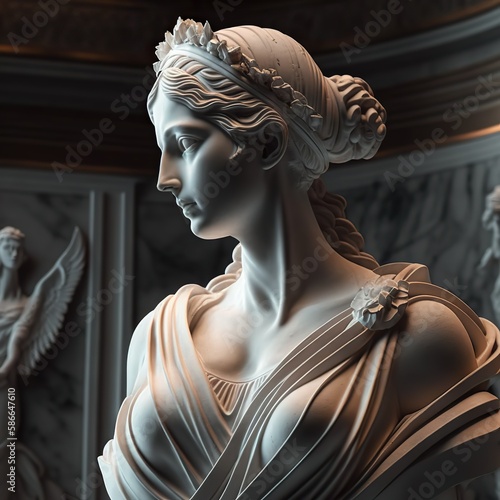 Generative Ai statue of Ancient Greek woman