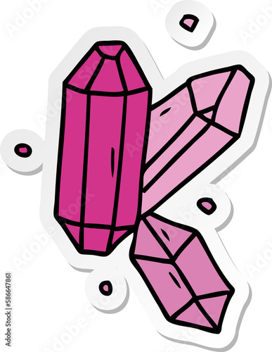 sticker cartoon doodle of crystal gems photo