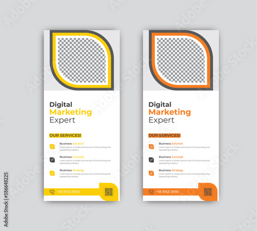 Creative digital marketing agency business rack card or dl flyer template design.