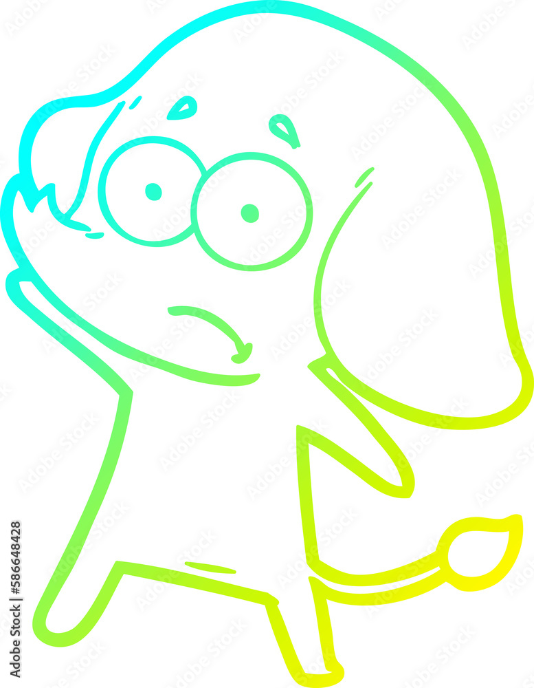 cold gradient line drawing cartoon unsure elephant cold gradient line drawing cartoon unsure elephant