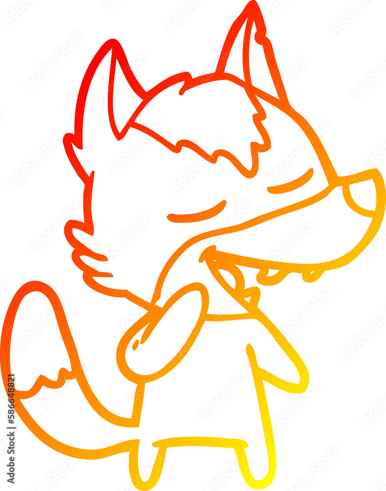 warm gradient line drawing cartoon wolf laughing warm gradient line drawing cartoon wolf laughing