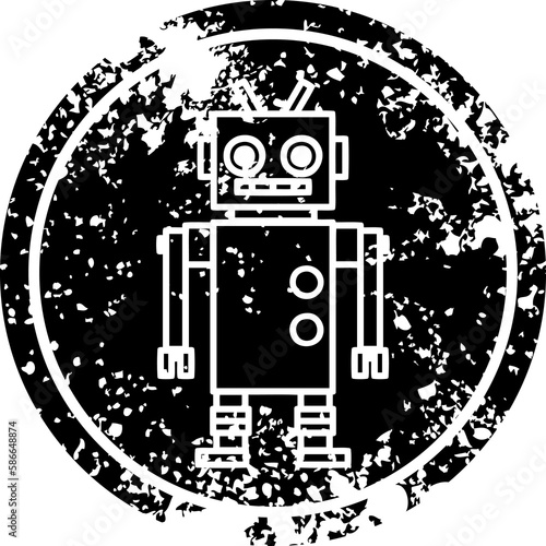 dancing robot distressed icon
