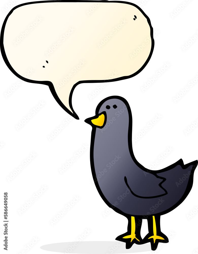 cartoon bird with speech bubble cartoon bird with speech bubble