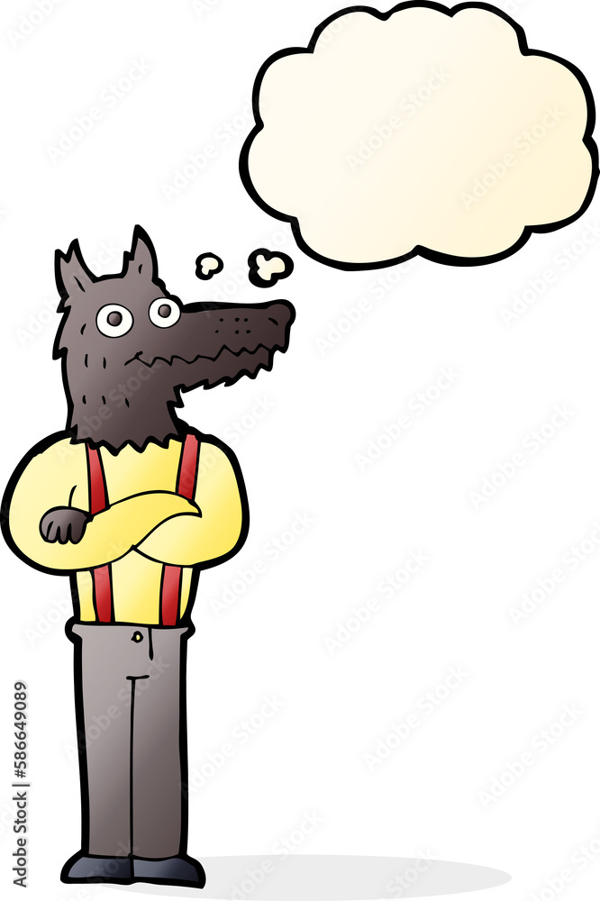 cartoon funny werewolf with thought bubble cartoon funny werewolf with thought bubble