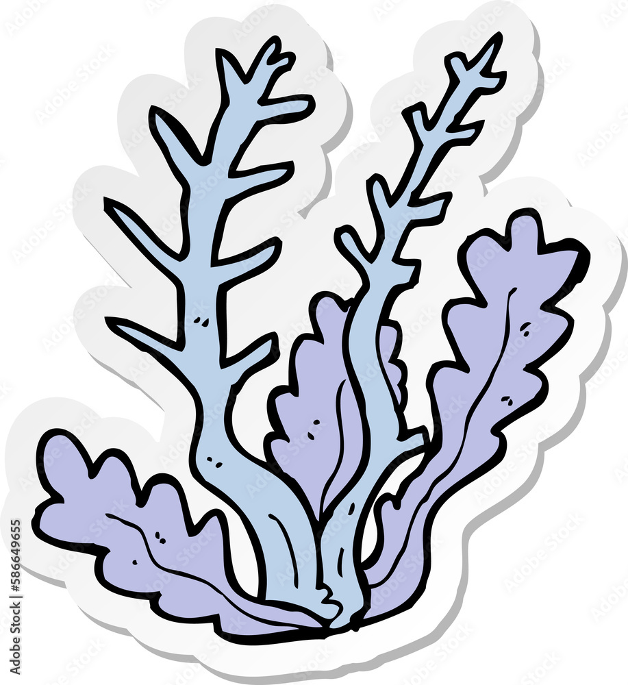 sticker of a cartoon seaweed sticker of a cartoon seaweed