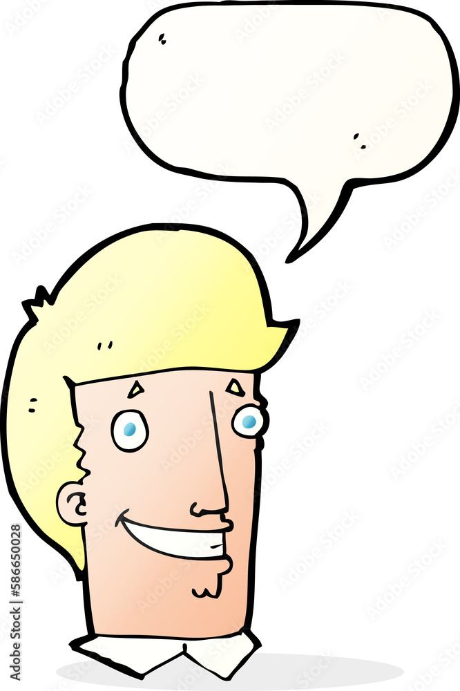 cartoon happy man with speech bubble cartoon happy man with speech bubble