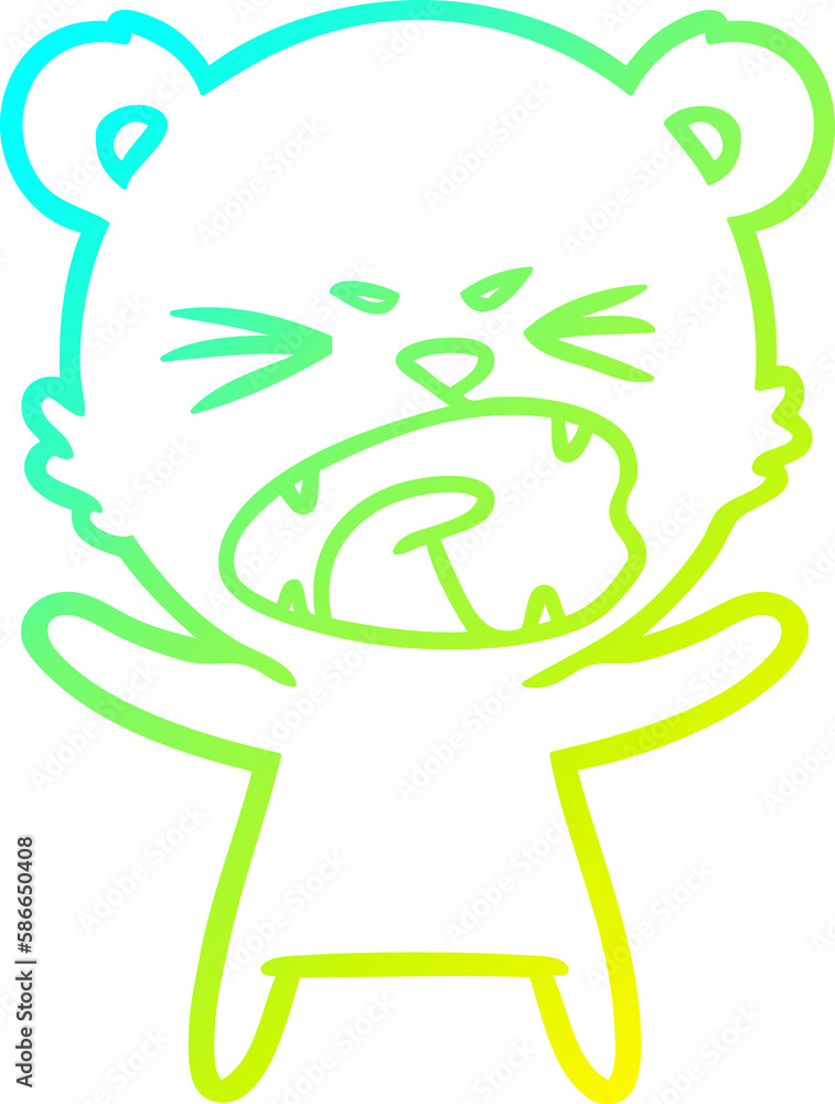 cold gradient line drawing angry cartoon polar bear cold gradient line drawing angry cartoon polar bear