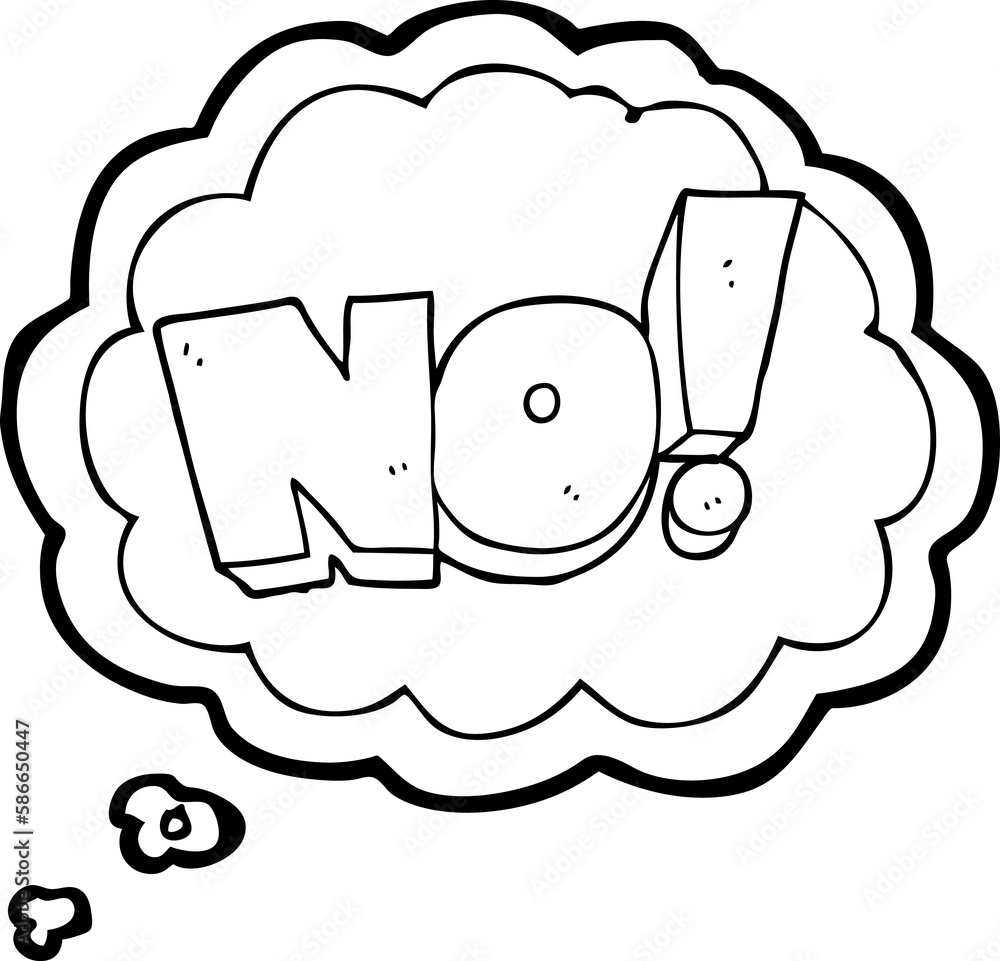 thought bubble cartoon NO! shout thought bubble cartoon NO! shout