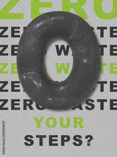 social poster about zero waste production with noise effect