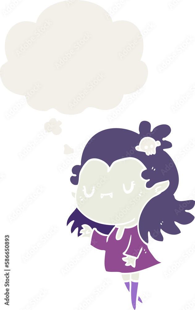 cartoon vampire and thought bubble in retro style cartoon vampire and thought bubble in retro style