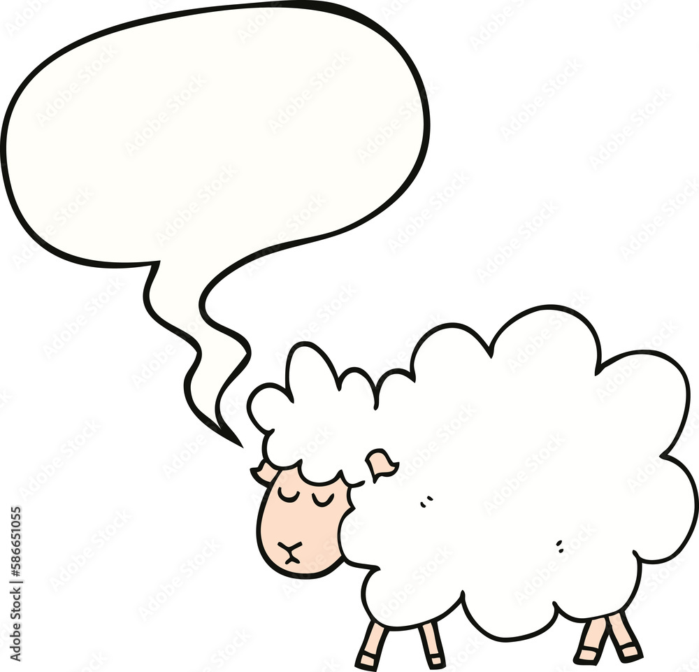 cartoon sheep and speech bubble cartoon sheep and speech bubble