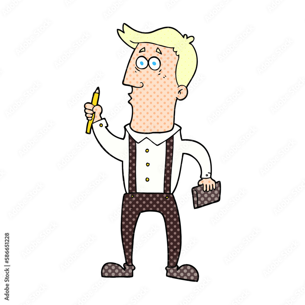 Fototapeta premium cartoon man with notebook