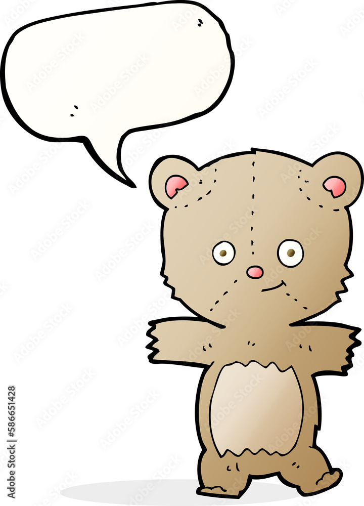 cartoon teddy bear with speech bubble cartoon teddy bear with speech bubble