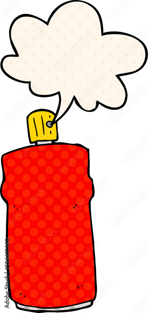 cartoon spray can and speech bubble in comic book style cartoon spray can and speech bubble in comic book style