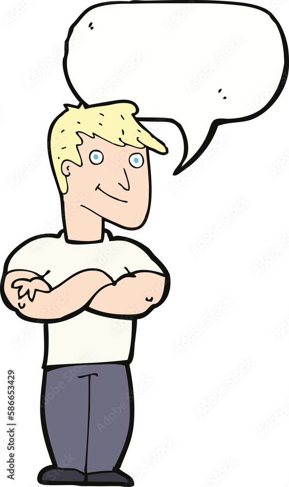cartoon muscular man with speech bubble cartoon muscular man with speech bubble