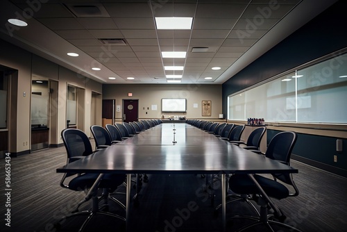 Modern and serious conference room interior
