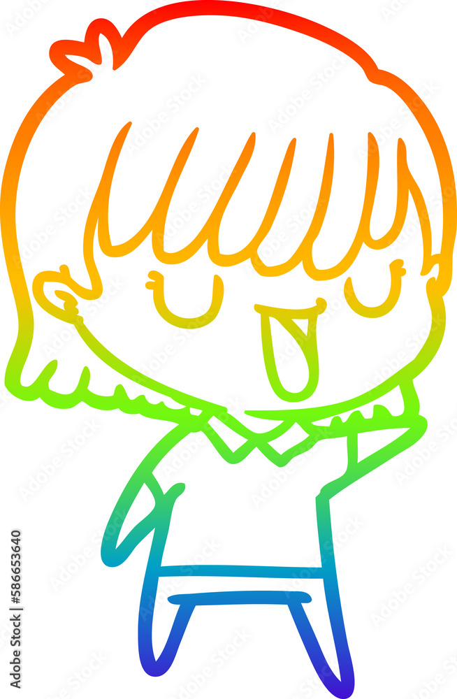 rainbow gradient line drawing cartoon woman rainbow gradient line drawing cartoon woman