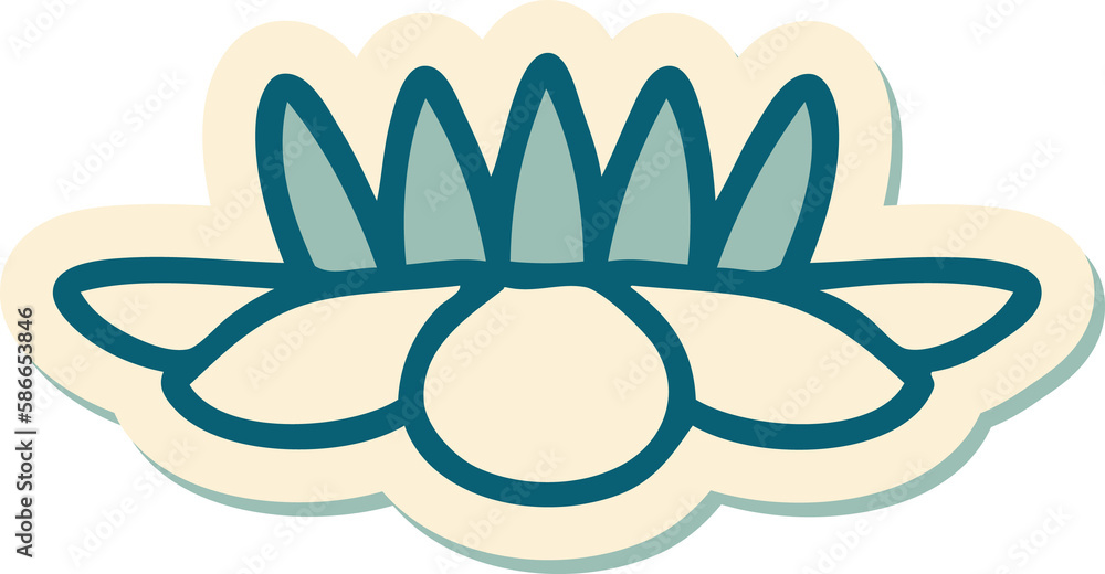 Obraz premium tattoo style sticker of a lily pad flower