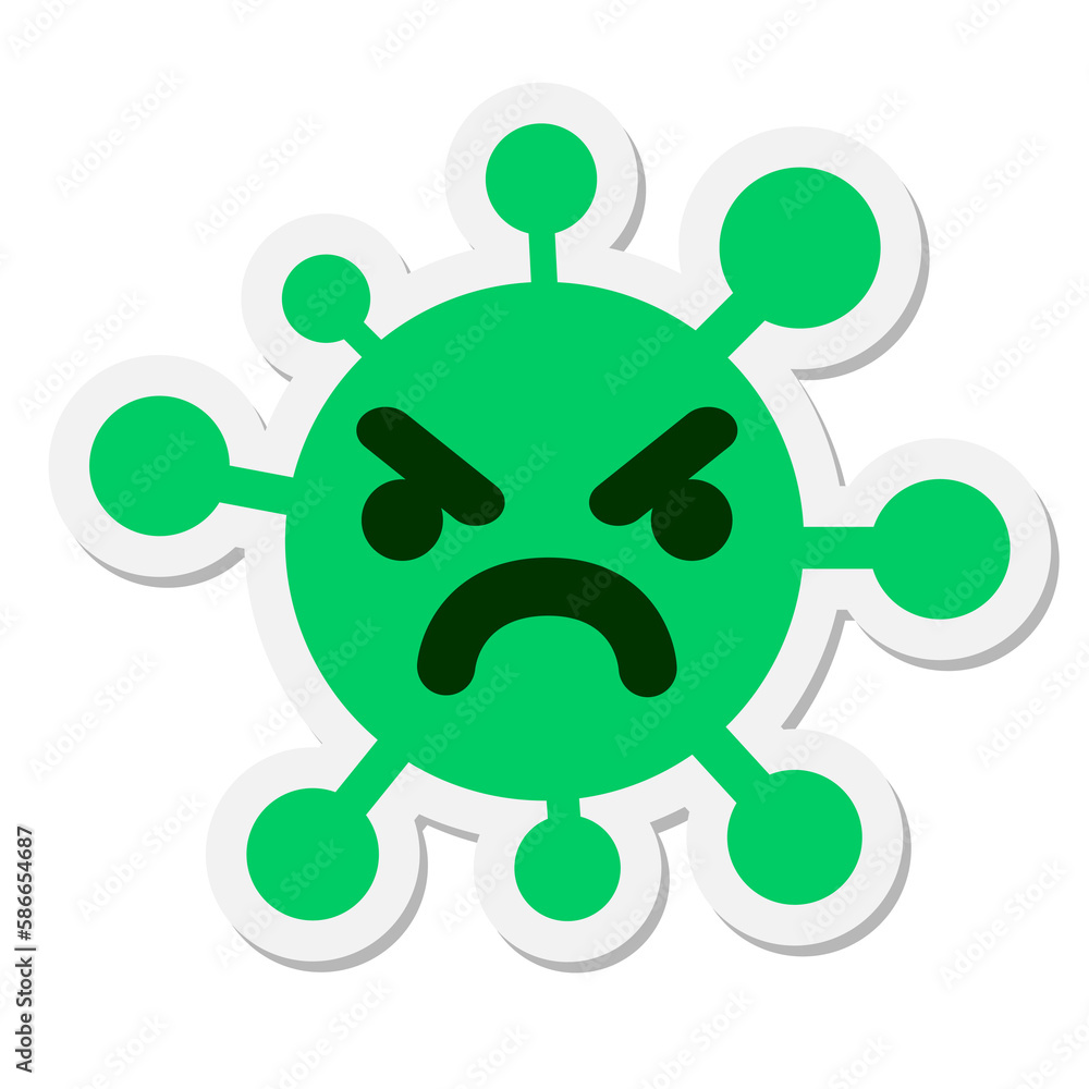 simple annoyed virus sticker simple annoyed virus sticker