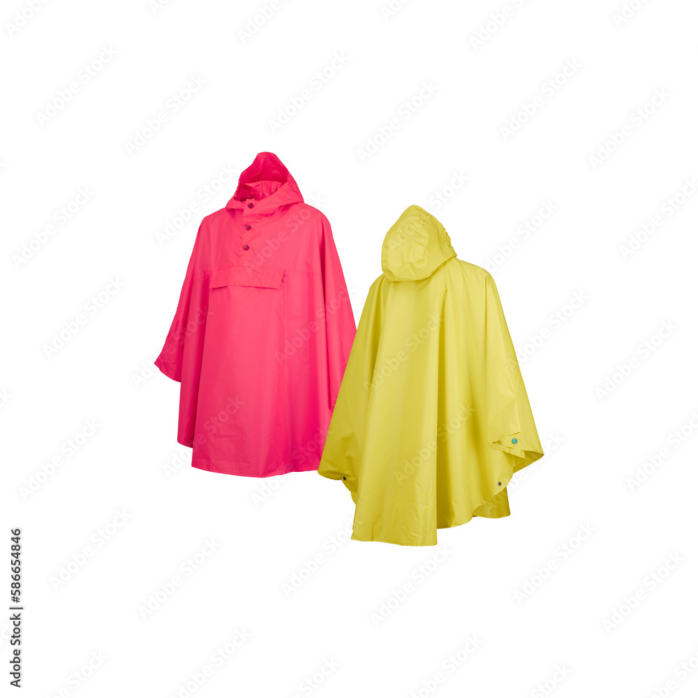 waterproof raincoat clothes isolated on white background with clipping path waterproof raincoat clothes isolated on white background with clipping path