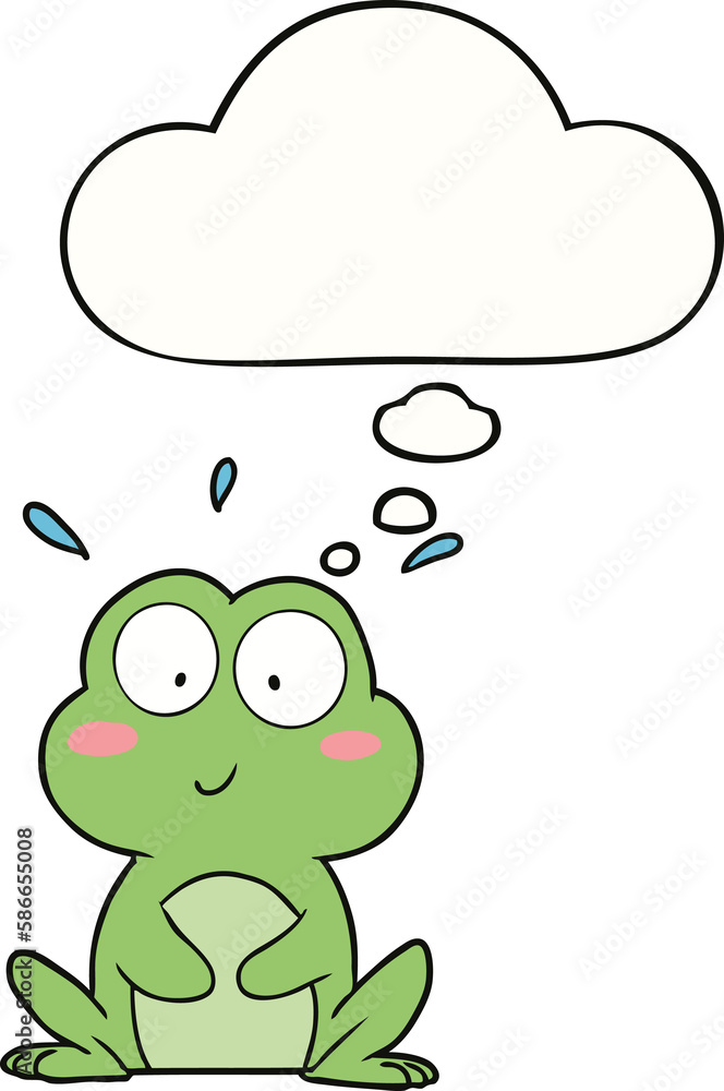 cute cartoon frog and thought bubble cute cartoon frog and thought bubble