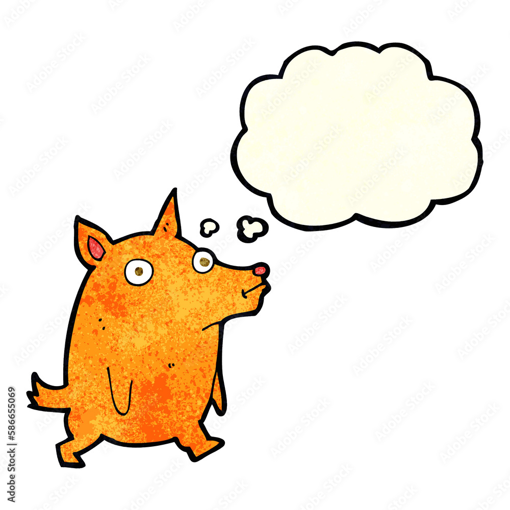 cartoon funny little dog with thought bubble cartoon funny little dog with thought bubble
