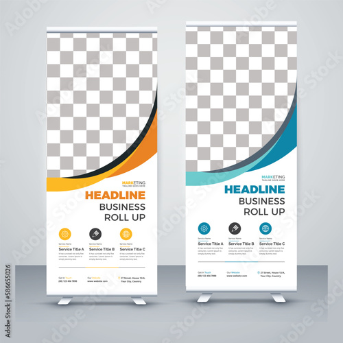 business rollup banners for marketing rack card or dl flyer templates

