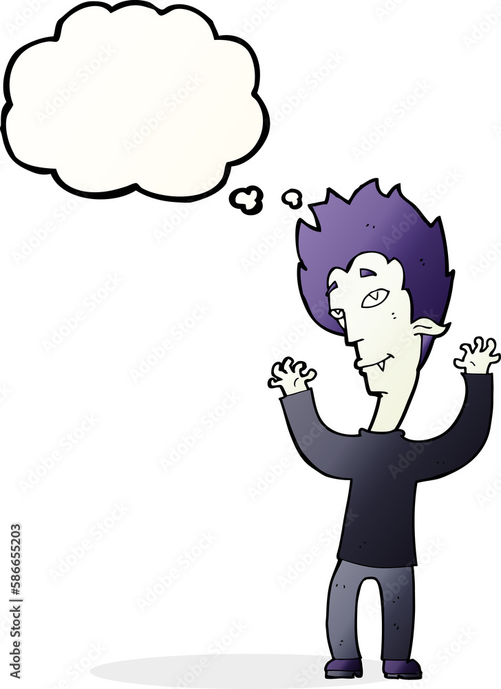 cartoon vampire man with thought bubble cartoon vampire man with thought bubble