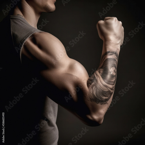 Un bras musclé avec un tatouage