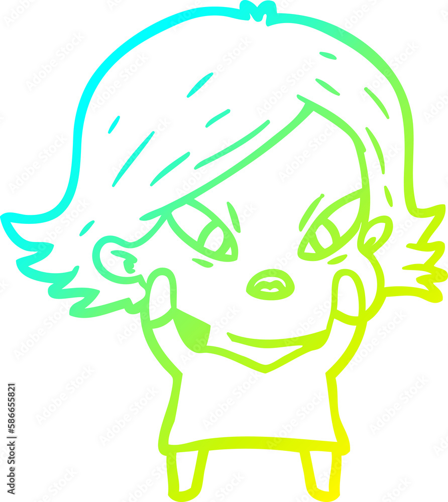 cold gradient line drawing cartoon stressed woman cold gradient line drawing cartoon stressed woman
