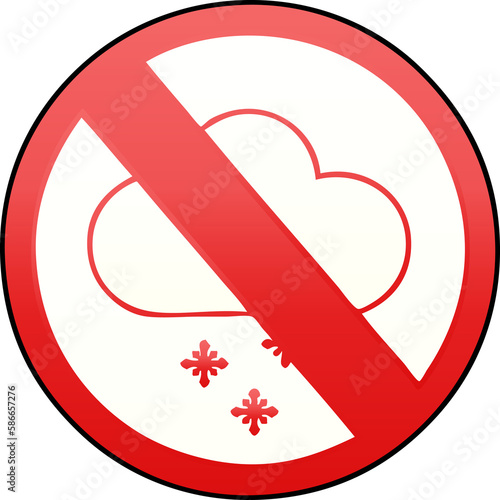 gradient shaded cartoon no snow allowed sign