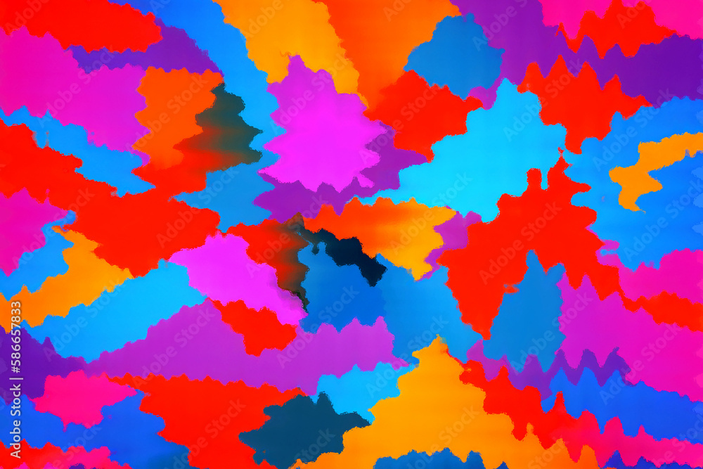 colorful abstract background bright waves in postmodern style generative AI