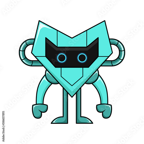 cute illustration design robot vector