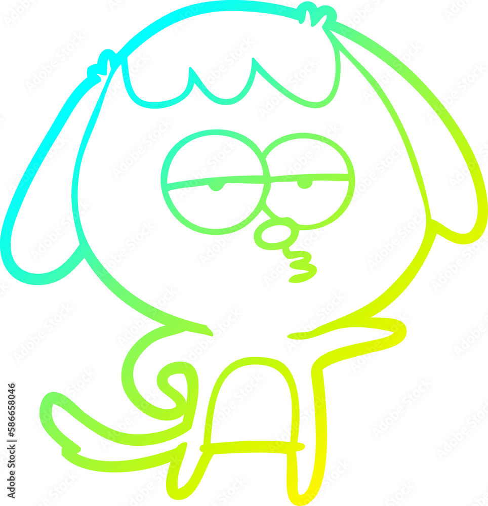 cold gradient line drawing cartoon bored dog cold gradient line drawing cartoon bored dog