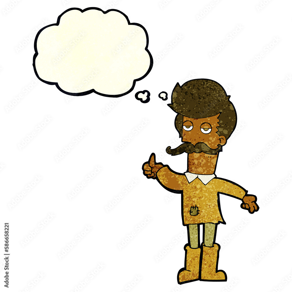 cartoon old man in poor clothes with thought bubble cartoon old man in poor clothes with thought bubble