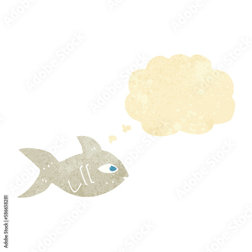 cartoon fish with thought bubble