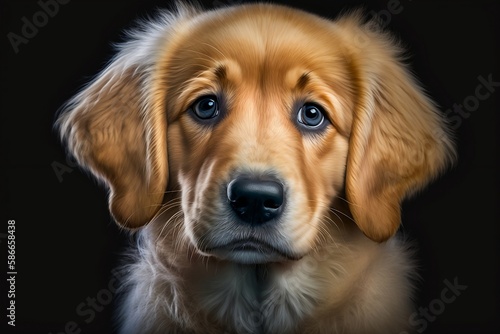 Adorable golden retriever puppy  Generative AI